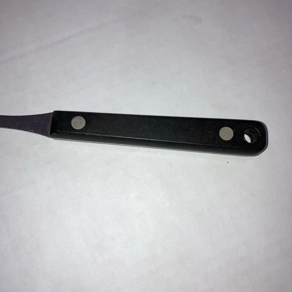 Vintage Flint Stainless Steel Carving Fork USA Black Handle Kitchen Utensil